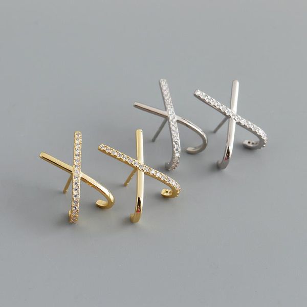 stud 925 sterling silver x-shaped personality punk gold cross earrings for women pendientes zircon earings jewelry mujer moda, Golden;silver
stud 925 sterling silver x-shaped personality punk gold cross earrings for women pendientes zircon earings jewelry mujer moda, Golden;silver