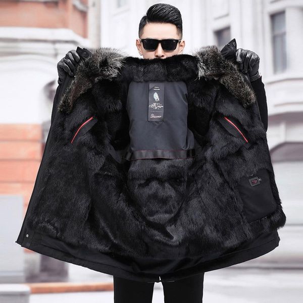 men's leather & faux genuine coat men parkas winter jacket real raccoon fur collar 2021 warm clothing parka hombre pk101-1 lxr134, Black
men's leather & faux genuine coat men parkas winter jacket real raccoon fur collar 2021 warm clothing parka hombre pk101-1 lxr134, Black