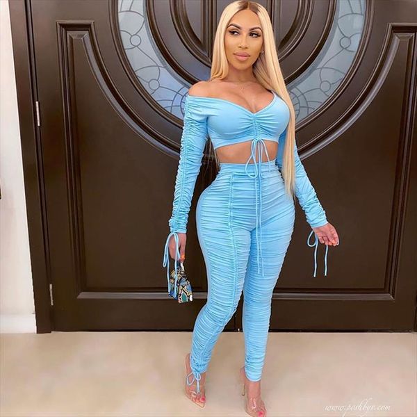 lace up drawstring two womenpant piece set off shoulder crop ruched stacked pants elegant 2 club outfits matching sets, White
lace up drawstring two womenpant piece set off shoulder crop ruched stacked pants elegant 2 club outfits matching sets, White
