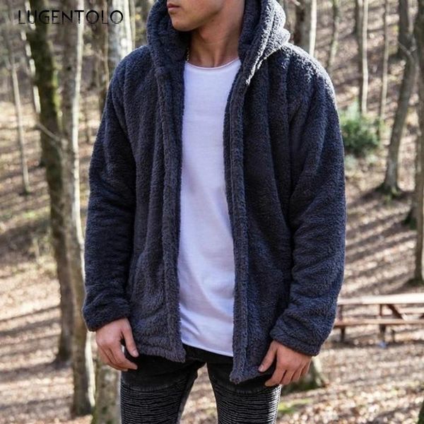 men's jackets lugentolo men jacket cardigan autumn winter solid coat casual coats loose-fitting plush hooded gkjk, Black;brown
men's jackets lugentolo men jacket cardigan autumn winter solid coat casual coats loose-fitting plush hooded gkjk, Black;brown
