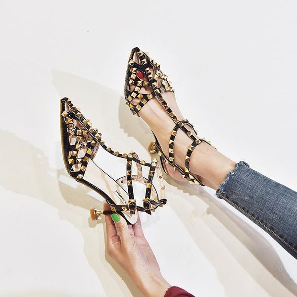 sandals 2021 spring fashion women's shoes pointed toe hollow female high heels rivet comfortable roman, Black
sandals 2021 spring fashion women's shoes pointed toe hollow female high heels rivet comfortable roman, Black