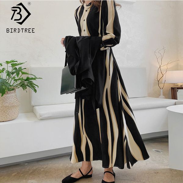 stripe irregular color matching wavy pattern slim and large hem skirt autumn round neck vertical single-breasted slim dress 210419, Black;gray
stripe irregular color matching wavy pattern slim and large hem skirt autumn round neck vertical single-breasted slim dress 210419, Black;gray