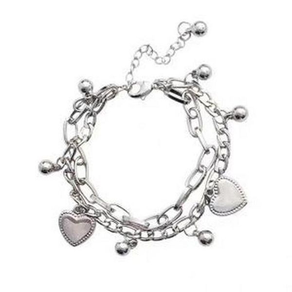 link, chain sweet hip cool heart double layer retro metalic plated fashion beads bracelet for women travel party jewelry, Black
link, chain sweet hip cool heart double layer retro metalic plated fashion beads bracelet for women travel party jewelry, Black