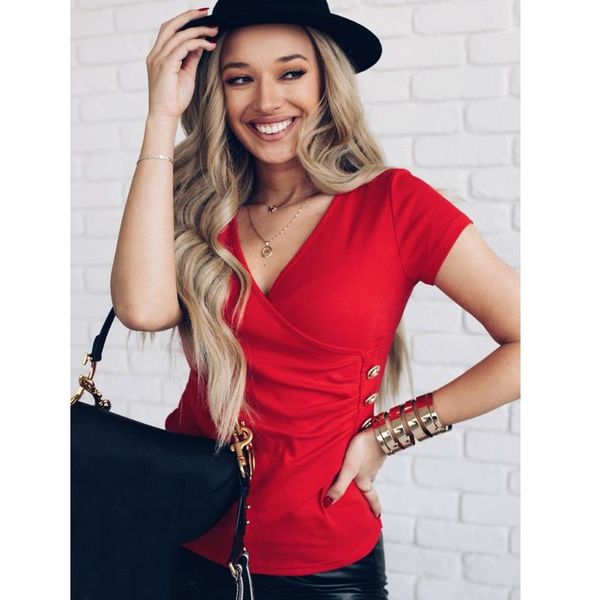 casual shirts womens v neck short sleeve button slim blouse solid color red white tunic classic club for woman women's blouses &
casual shirts womens v neck short sleeve button slim blouse solid color red white tunic classic club for woman women's blouses &
