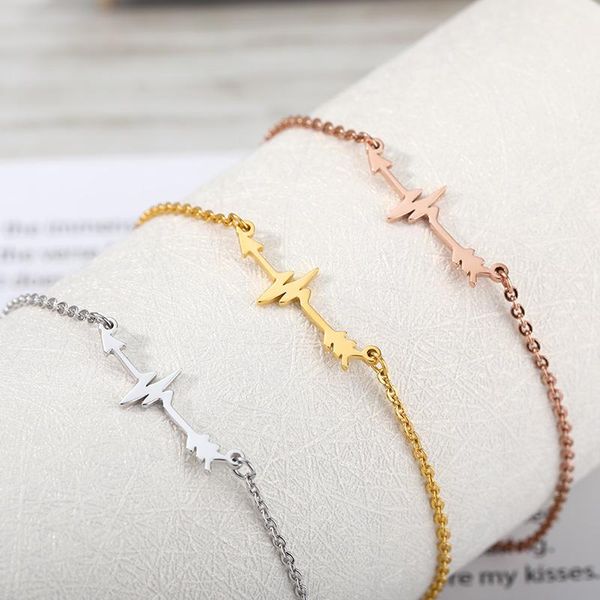 charm bracelets gold cupid's arrow for women stainless steel ecg geometric men's bracelet simple exquisite couple jewelry gifts bf, Golden;silver
charm bracelets gold cupid's arrow for women stainless steel ecg geometric men's bracelet simple exquisite couple jewelry gifts bf, Golden;silver