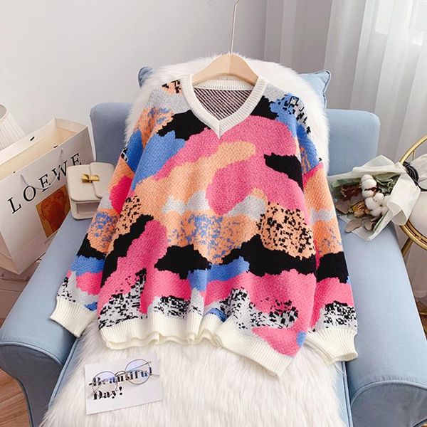 women's sweaters ebaihui colorful print sweater women loose casual spring autumn long sleeve o neck pullovers knitted woman, White;black
women's sweaters ebaihui colorful print sweater women loose casual spring autumn long sleeve o neck pullovers knitted woman, White;black