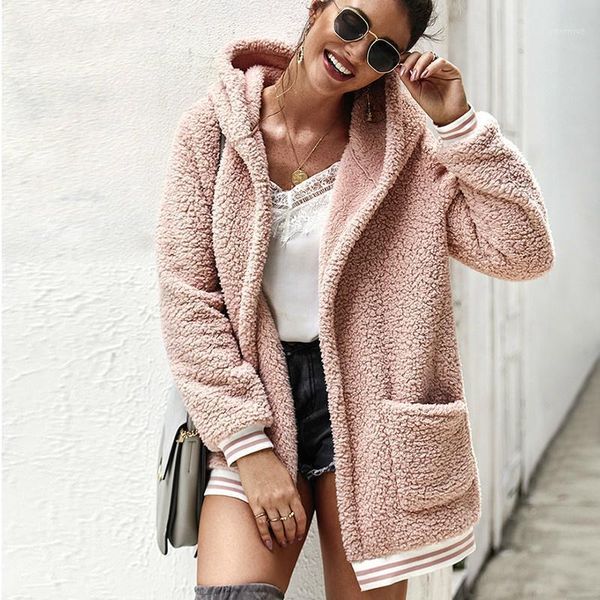 women's fur & faux coat women hooded winter casual teddy autumn pockets plus size jacket fleece fluffy overcoat outwear, Black
women's fur & faux coat women hooded winter casual teddy autumn pockets plus size jacket fleece fluffy overcoat outwear, Black