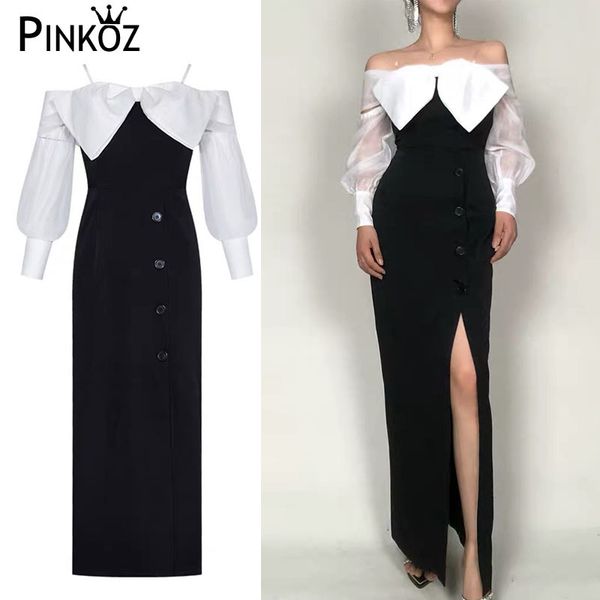 celebrity style bow slim bodycon party maxi dress black slash neck split buttons luxury dresses for women vintage chic 210421, Black;gray
celebrity style bow slim bodycon party maxi dress black slash neck split buttons luxury dresses for women vintage chic 210421, Black;gray