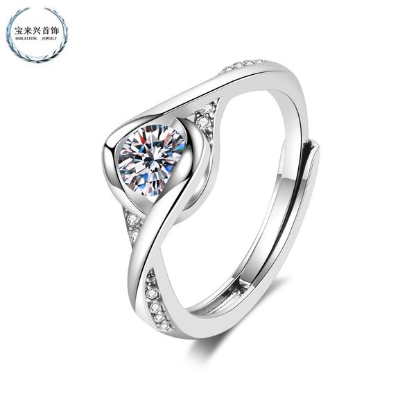 ring net red korean version sparkle zircon angel kiss simple opening adjustable for girlfriends, Silver
ring net red korean version sparkle zircon angel kiss simple opening adjustable for girlfriends, Silver