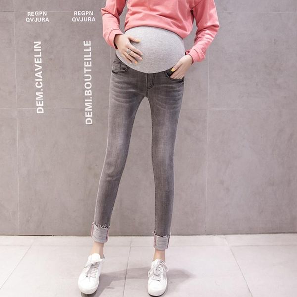 maternity bottoms denim trousers spring and autumn pregnant women's cropped feet pants casual wear, White
maternity bottoms denim trousers spring and autumn pregnant women's cropped feet pants casual wear, White