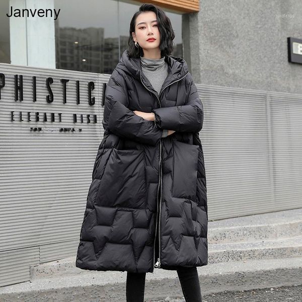 women's down & parkas janveny winter jacket women hooded loose thick 90% duck coat long casual female zipper pocket snow outwear, Black
women's down & parkas janveny winter jacket women hooded loose thick 90% duck coat long casual female zipper pocket snow outwear, Black