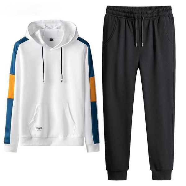men's tracksuits fitness heren lente herfst casual harajuku hoodies sets mens 2 pc patchwork sweater+trainingsbroek mannelijke sportkle, Gray
men's tracksuits fitness heren lente herfst casual harajuku hoodies sets mens 2 pc patchwork sweater+trainingsbroek mannelijke sportkle, Gray
