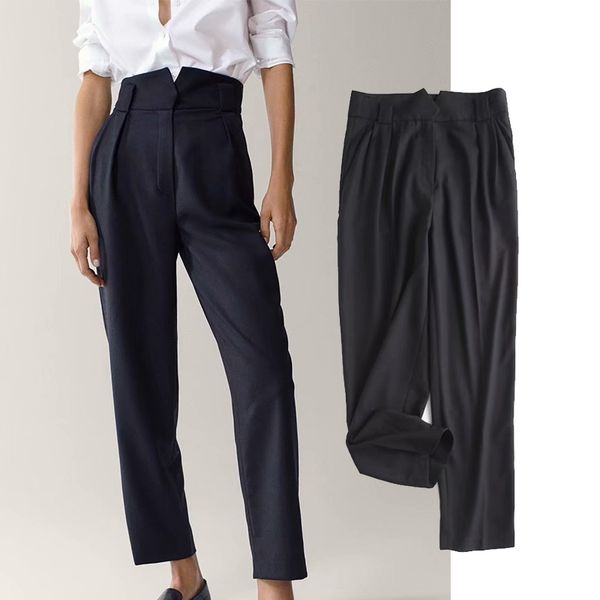 women's pants & capris new casual solid color cross waist high waist straight leg pants leg cloth fashion mujer kqca, Black;white
women's pants & capris new casual solid color cross waist high waist straight leg pants leg cloth fashion mujer kqca, Black;white