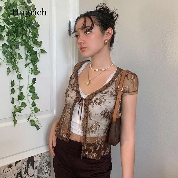 women's t-shirt brown vintage y2k lace crop short sleeve see through mesh woman tshirts v neck up floral kawaii clothes, White
women's t-shirt brown vintage y2k lace crop short sleeve see through mesh woman tshirts v neck up floral kawaii clothes, White
