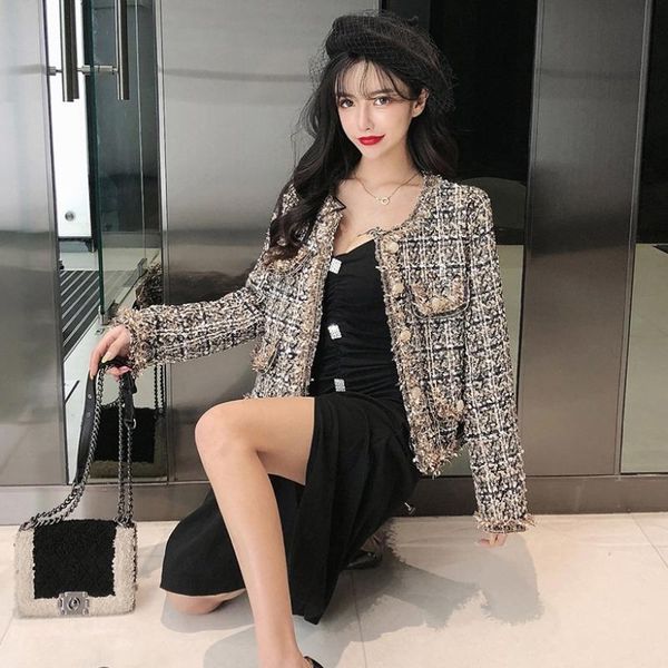 Women's Jackets Spring And Autumn French Style, Fashionable Versatile, Tweed Celebrity Short Small Jacket, Female 0COF, Black;brown
Women's Jackets Spring And Autumn French Style, Fashionable Versatile, Tweed Celebrity Short Small Jacket, Female 0COF, Black;brown