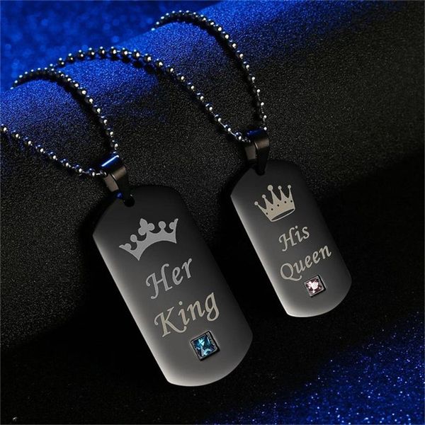 pendant necklaces titanium steel tag her king & his queen necklace beads chain jewelry for couples valentine's day gifts, Silver
pendant necklaces titanium steel tag her king & his queen necklace beads chain jewelry for couples valentine's day gifts, Silver