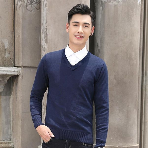 men's sweaters spring and autumn thin sweater v-neck solid color long sleeve casual youth, White;black
men's sweaters spring and autumn thin sweater v-neck solid color long sleeve casual youth, White;black