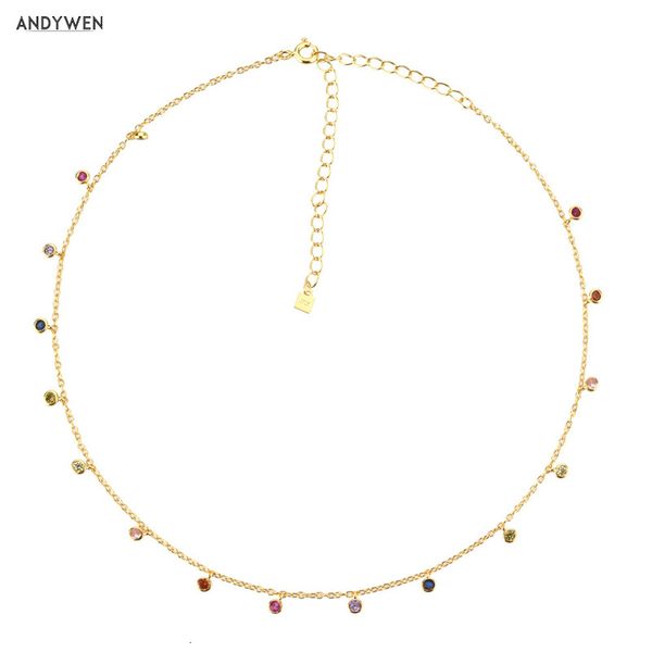 andywen 925 sterling silver gold rainbow zircon charm choker chain necklace rock punk party new beads pendant fine jewelry
andywen 925 sterling silver gold rainbow zircon charm choker chain necklace rock punk party new beads pendant fine jewelry