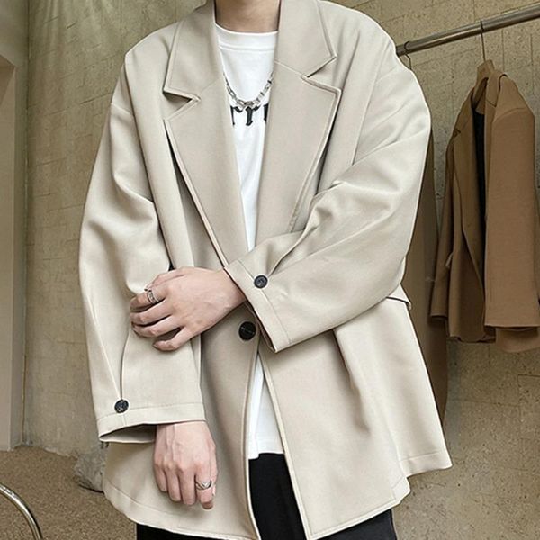men's suits & blazers causal single breasted autumn 2021 vintage clothes casual niche design loose suit coat, White;black
men's suits & blazers causal single breasted autumn 2021 vintage clothes casual niche design loose suit coat, White;black