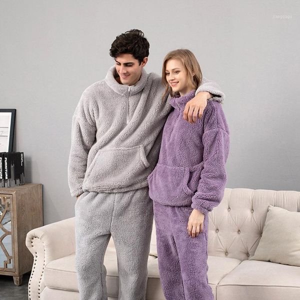 winter plus velvet thickening comfort cotton pajamas simple casual flannel zipper couple warm homewear suit men's sleepwear, Black;brown
winter plus velvet thickening comfort cotton pajamas simple casual flannel zipper couple warm homewear suit men's sleepwear, Black;brown