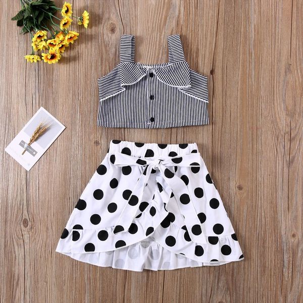 0 5yy summer holiday infant baby girls clothes striped button sleeveless vest polka dot ruffles a line skirts, White
0 5yy summer holiday infant baby girls clothes striped button sleeveless vest polka dot ruffles a line skirts, White
