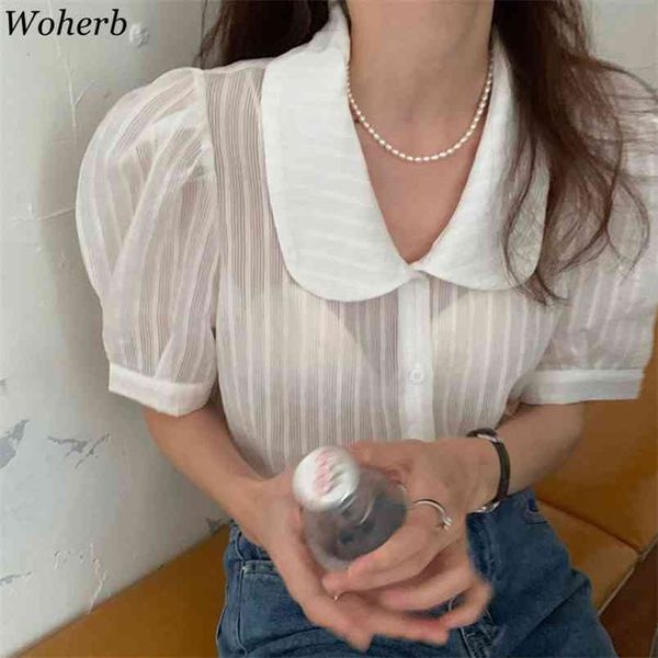 blusas mujer de moda verano chic korean shirts peter pam collar puff sleeve blouses women thin striped blouse 210519, White
blusas mujer de moda verano chic korean shirts peter pam collar puff sleeve blouses women thin striped blouse 210519, White