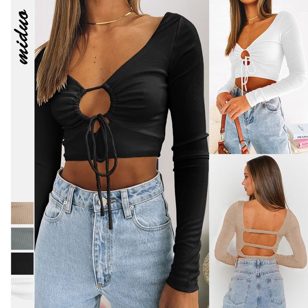 tees t-shirt solid color drawstring tie women's long sleeve short exposed navel and back trendy v-neck t-shirt autumn cloth, White
tees t-shirt solid color drawstring tie women's long sleeve short exposed navel and back trendy v-neck t-shirt autumn cloth, White