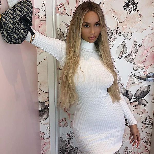 casual dresses women high neck long sleeve knit dress stretchable elasticity slim sweater bodycon mini, Black;gray
casual dresses women high neck long sleeve knit dress stretchable elasticity slim sweater bodycon mini, Black;gray