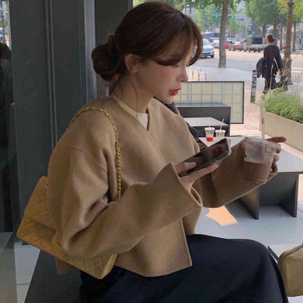 women's jackets onalippa women coat autumn winter retro temperament v-neck loose wild long-sleeved short solid color cardigan woolen ja, Black;brown
women's jackets onalippa women coat autumn winter retro temperament v-neck loose wild long-sleeved short solid color cardigan woolen ja, Black;brown