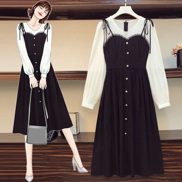 casual dresses dress spring large women's fat sister show thin cover meat french hepburn style age reduction fake two dresses snbk, Black;gray
casual dresses dress spring large women's fat sister show thin cover meat french hepburn style age reduction fake two dresses snbk, Black;gray