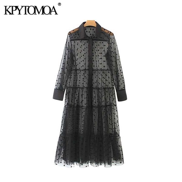 women fashion polka dot mesh midi dress vintage long sleeve see through female dresses vestidos mujer 210420, Black;gray 
women fashion polka dot mesh midi dress vintage long sleeve see through female dresses vestidos mujer 210420, Black;gray