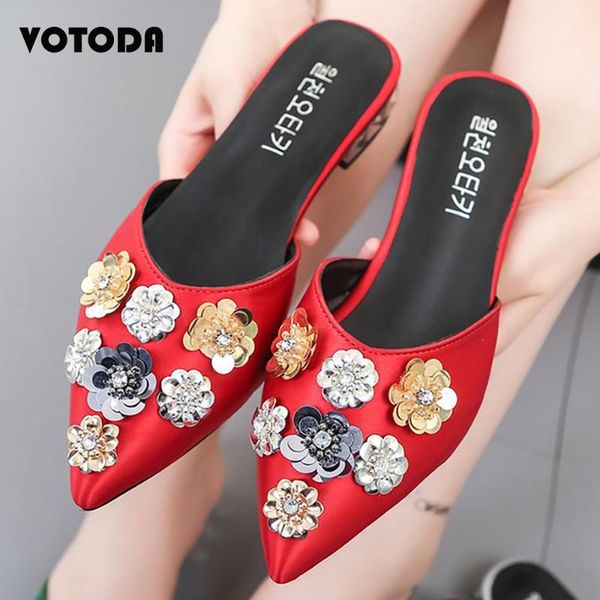 women mules shoes ladies luxury silk slippers femal flower sequin slides casual flat mule sandals pointed slip on flip flop, Black
women mules shoes ladies luxury silk slippers femal flower sequin slides casual flat mule sandals pointed slip on flip flop, Black