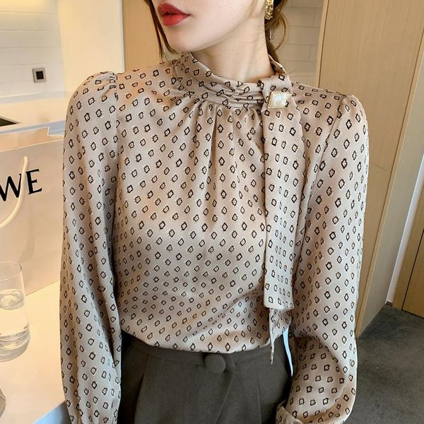 women's blouses & shirts chikichi 2021spring and autumn style korean fashion retro ribbon round neck chiffon print ladies long-sleeved, White
women's blouses & shirts chikichi 2021spring and autumn style korean fashion retro ribbon round neck chiffon print ladies long-sleeved, White
