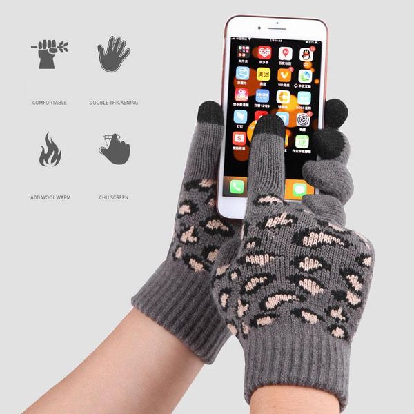 five fingers gloves winter womens knitted touch screen leopard mitten thicken warm wool cashmere solid outdoor sports, Blue;gray
five fingers gloves winter womens knitted touch screen leopard mitten thicken warm wool cashmere solid outdoor sports, Blue;gray