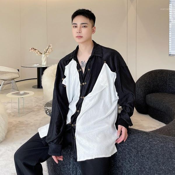 men's casual shirts male japanese harajuku streetwear oversize double layer removable pleated fabric men long sleeve loose shirt, White;black
men's casual shirts male japanese harajuku streetwear oversize double layer removable pleated fabric men long sleeve loose shirt, White;black
