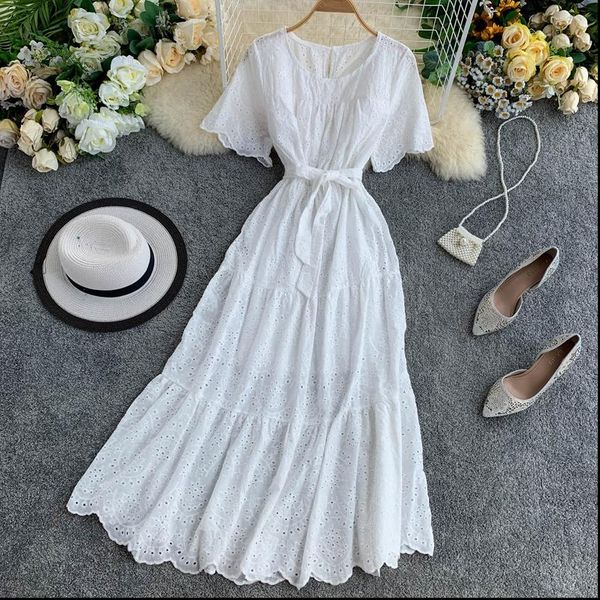super fairy sweet hollow embroidery women dresses o neck short sleeve waist lace up dress drop good quality, Black;gray
super fairy sweet hollow embroidery women dresses o neck short sleeve waist lace up dress drop good quality, Black;gray