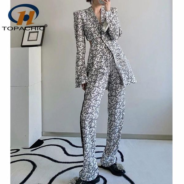 3.20 early spring women 2021 high end fashion print hollow out slim blazer or waist contrast color spliced pants set women's two piece, White
3.20 early spring women 2021 high end fashion print hollow out slim blazer or waist contrast color spliced pants set women's two piece, White
