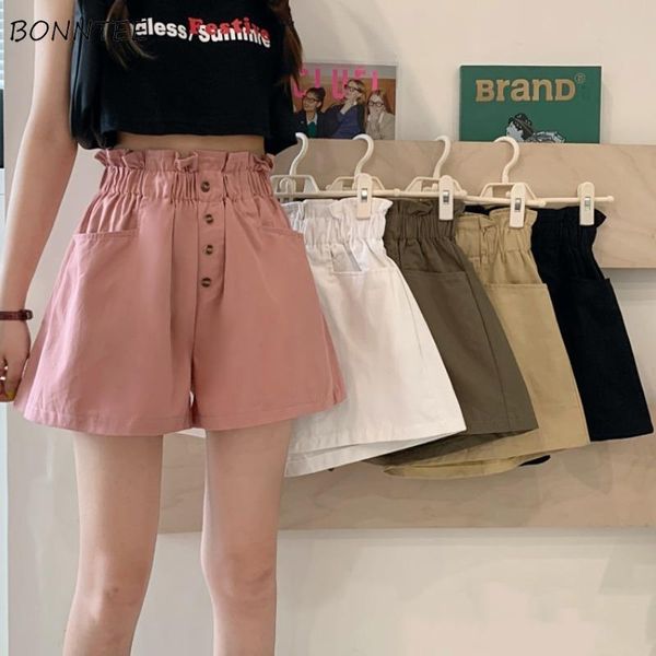 women's shorts women elastic high waist wide leg trousers summer femme casual office ladies loose all-match edible tree ulzzang, White;black 
women's shorts women elastic high waist wide leg trousers summer femme casual office ladies loose all-match edible tree ulzzang, White;black