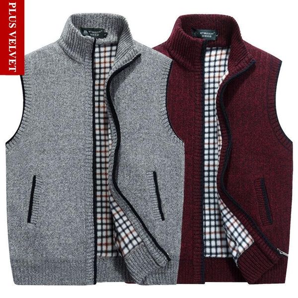 classic men's plus velvet thick sweater vest hommes loose warm knitted waistcoat male turtleneck zipper cardigan jacket overcoat vests, Black;white
classic men's plus velvet thick sweater vest hommes loose warm knitted waistcoat male turtleneck zipper cardigan jacket overcoat vests, Black;white