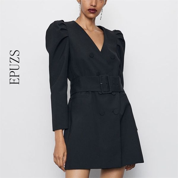 za belt black blazer dress women elegant double breasted women s and jackets korean casual office long full 210521, White;black
za belt black blazer dress women elegant double breasted women s and jackets korean casual office long full 210521, White;black