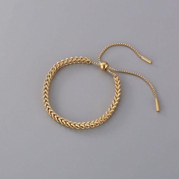charm bracelets simple retro thick chain pull adjustment bracelet fashion titanium steel hand catenary for woman leisure accessories, Golden;silver
charm bracelets simple retro thick chain pull adjustment bracelet fashion titanium steel hand catenary for woman leisure accessories, Golden;silver