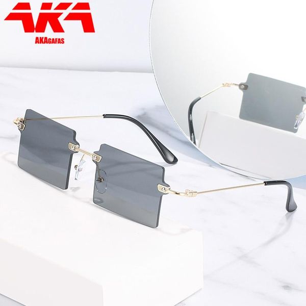 akagafas square sunglasses women 2021 sun glasses for designer metal frameless eyewear, White;black
akagafas square sunglasses women 2021 sun glasses for designer metal frameless eyewear, White;black