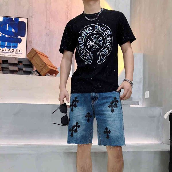 chao brand ch cross horseshoe flower sky star drill round neck short sleeve loose versatile t-shirt for me, White;black
chao brand ch cross horseshoe flower sky star drill round neck short sleeve loose versatile t-shirt for me, White;black