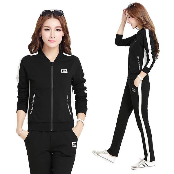 fashion women's set casual sport suit tracksuit side stripe baseball and long pants 2 pieces leisure suits two piece, White
fashion women's set casual sport suit tracksuit side stripe baseball and long pants 2 pieces leisure suits two piece, White