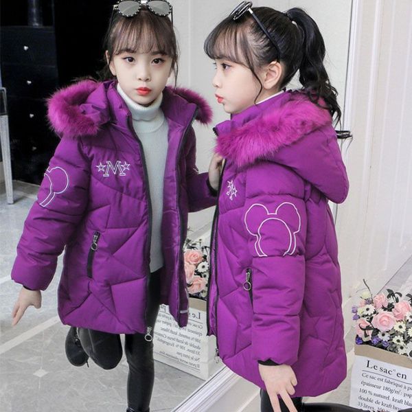 winter girls teenager windbreaker coat keep warm hooded jacket for girl fur collar plus velvet long style outerwear 4-12 years, Blue;gray 
winter girls teenager windbreaker coat keep warm hooded jacket for girl fur collar plus velvet long style outerwear 4-12 years, Blue;gray