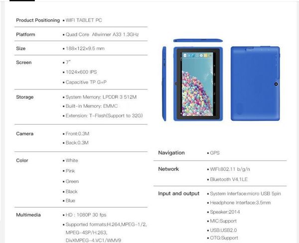 pcs brand 7 inch kids tablet pc q88 4gb google android 4.2 dual core capacitive screen camera mid wifi keyboard covers
pcs brand 7 inch kids tablet pc q88 4gb google android 4.2 dual core capacitive screen camera mid wifi keyboard covers