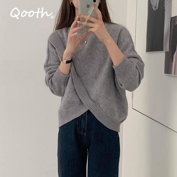 women's sweaters qooth 2021 winter casual autumn short knitted women full sleeve pullovers sweater cross turtleneck female 3 colors qt, White;black
women's sweaters qooth 2021 winter casual autumn short knitted women full sleeve pullovers sweater cross turtleneck female 3 colors qt, White;black