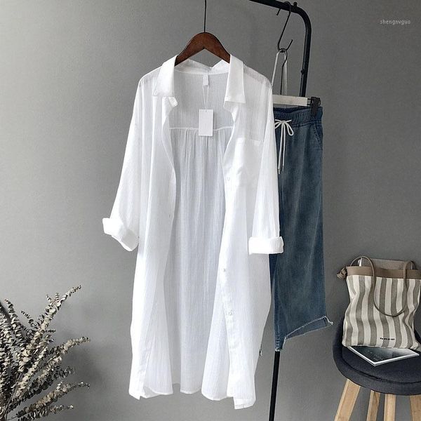 sun-proof long women blouse and shirts white lady loose elegant beach style cardigan outwear coat women's blouses &
sun-proof long women blouse and shirts white lady loose elegant beach style cardigan outwear coat women's blouses &