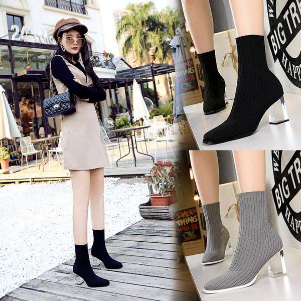 boots bigtree sock knitting stretch transparent heels women's luxury designers 2021 fashion shoes booties female, Black
boots bigtree sock knitting stretch transparent heels women's luxury designers 2021 fashion shoes booties female, Black