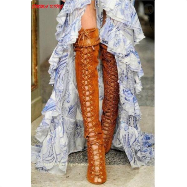 lace emma king up women summer boots sandals over the knee suede leather thin high heels metal buckle shoes woman stilettos, Black
lace emma king up women summer boots sandals over the knee suede leather thin high heels metal buckle shoes woman stilettos, Black